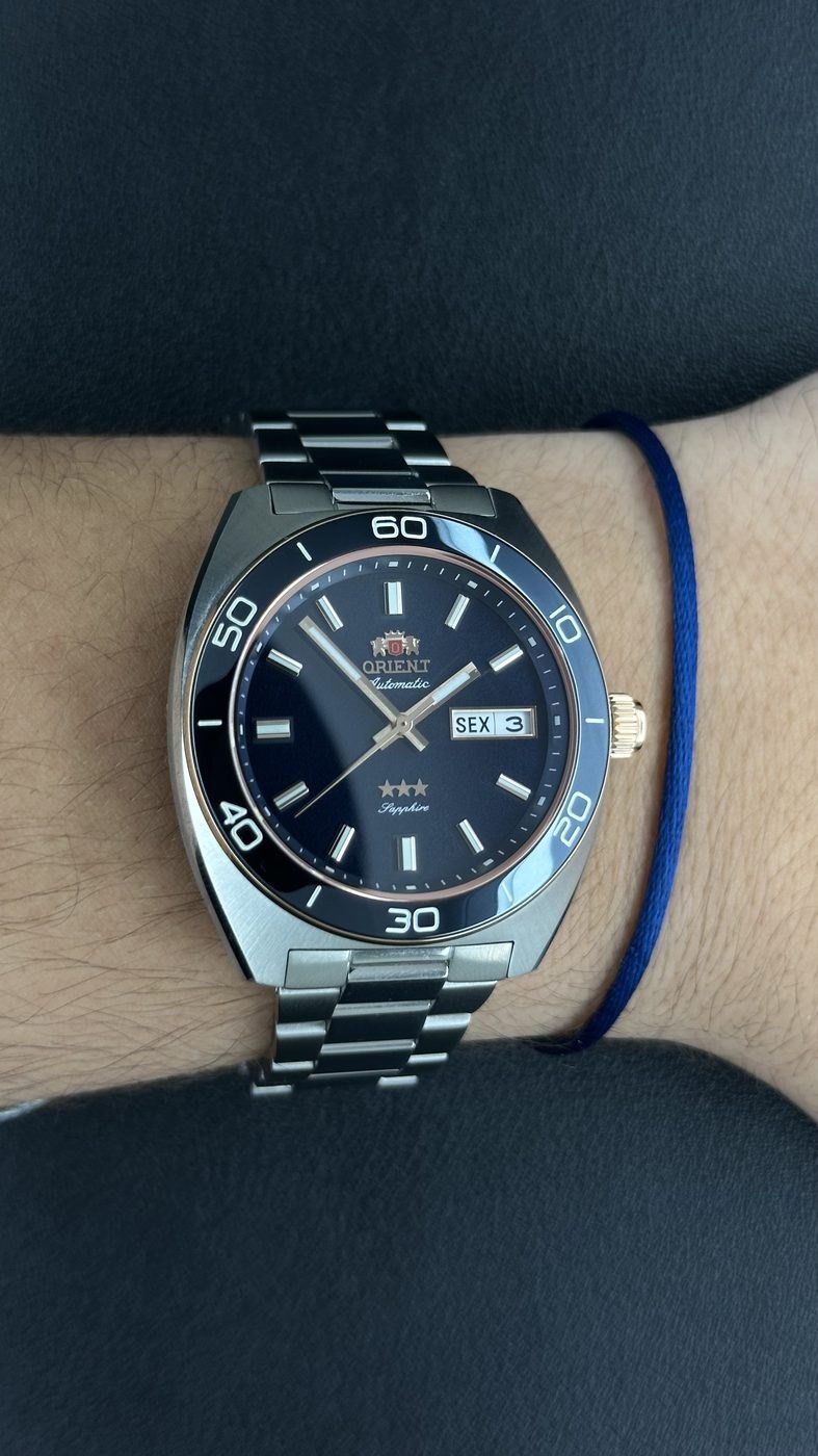 Orient Elegance 3 Estrelas Automático Azul Petróleo Aço