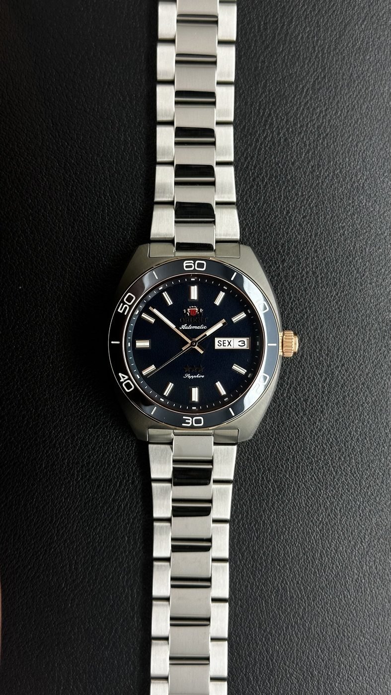 Orient Elegance 3 Estrelas Automático Azul Petróleo Aço
