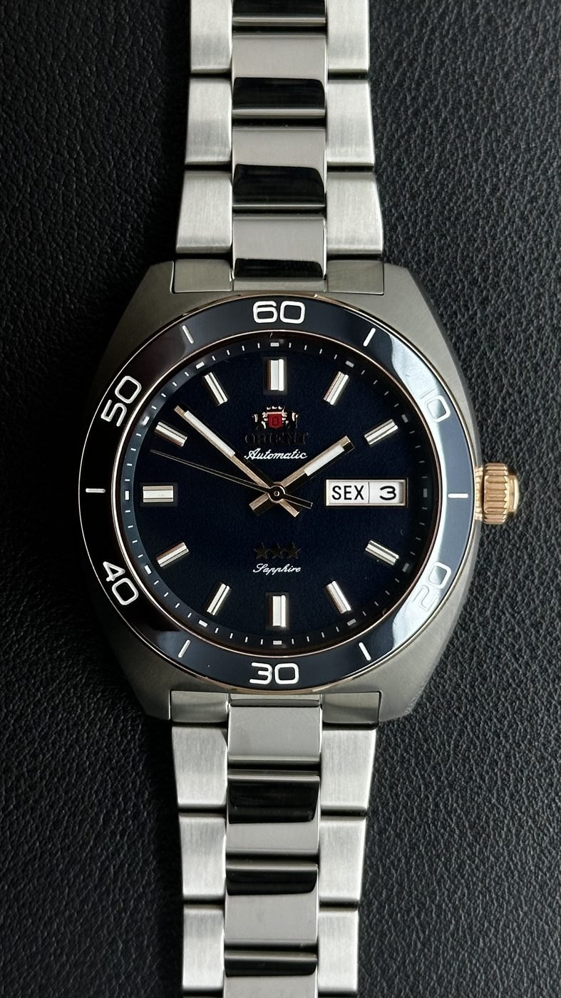 Orient Elegance 3 Estrelas Automático Azul Petróleo Aço