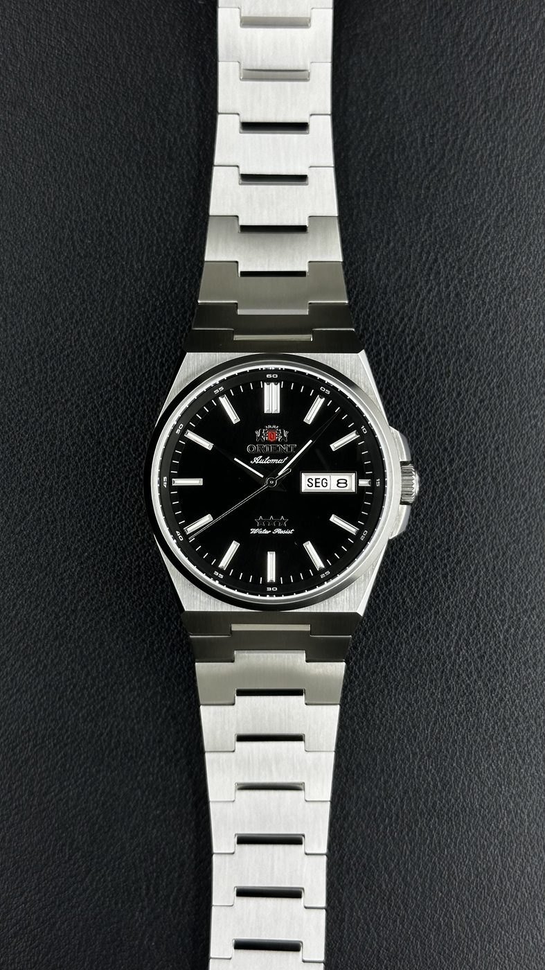 Orient Elegance 3 Estrelas Automático Preto Bracelete Integrado