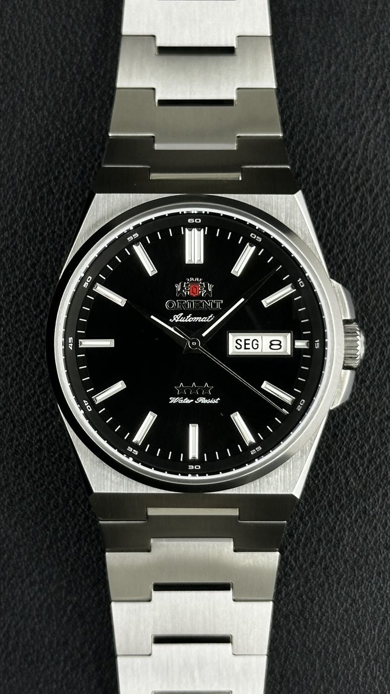 Orient Elegance 3 Estrelas Automático Preto Bracelete Integrado