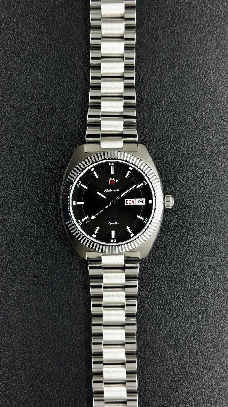 Orient Heritage 3 Estrelas Automático Preto (Bizel Canelado)