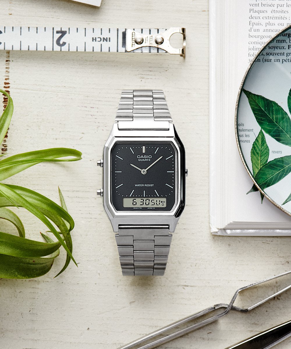 Casio Vintage Anadigi AQ-230A-1DMQ Preto