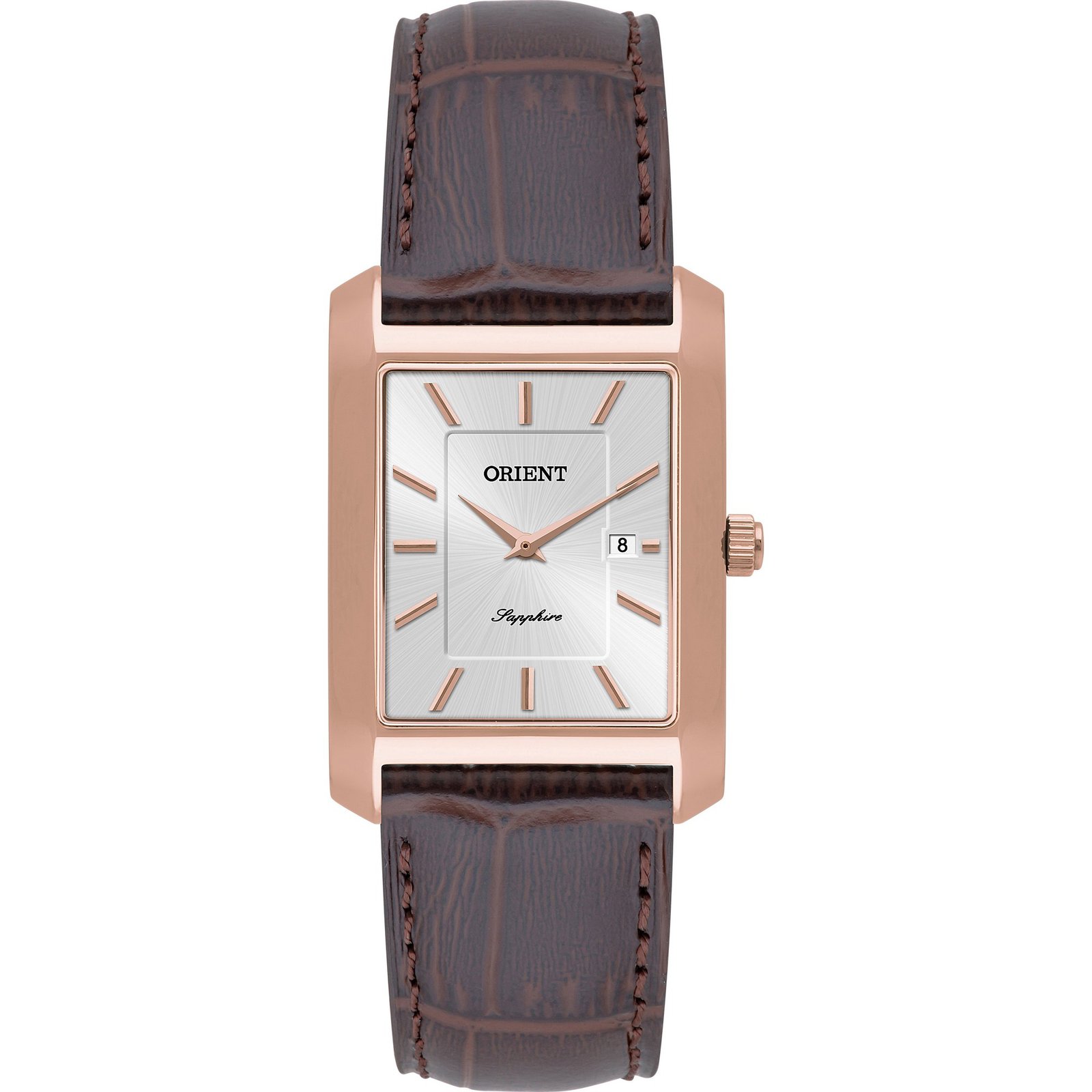 Orient Tank Eternal Elite Rose Gold e Branco Couro