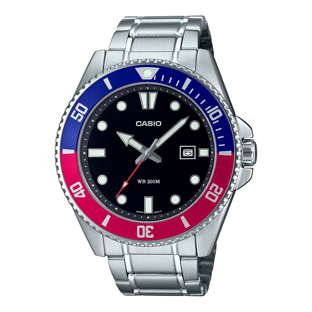Casio Duro MDV-107D-1A3V Azul e Vermelho (Pepsi)