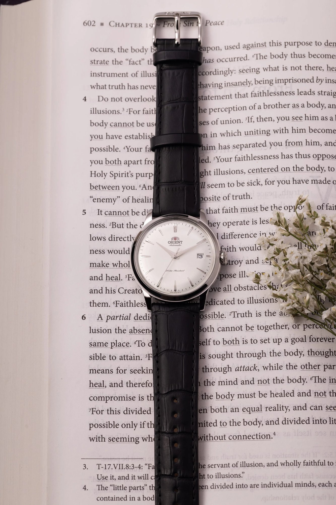 Orient Bambino V7 Automático Branco Couro