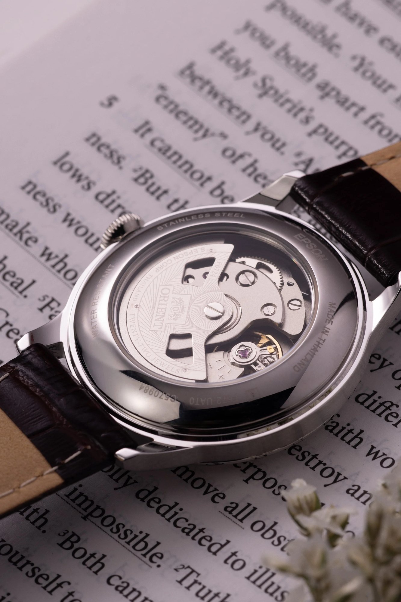 Orient Bambino V7 Automático Bege Couro