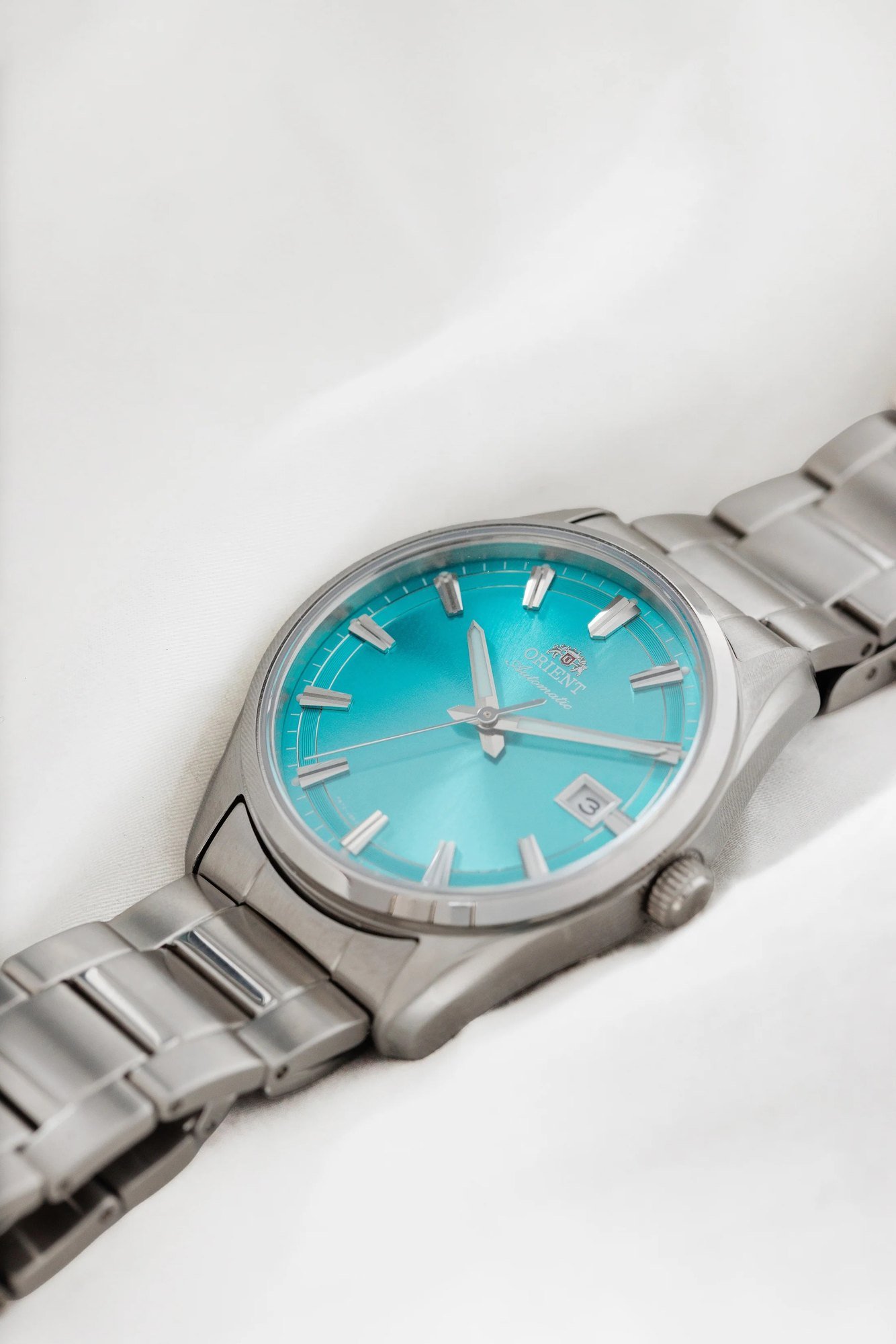 Orient Stretto Date Automático Azul Turquesa