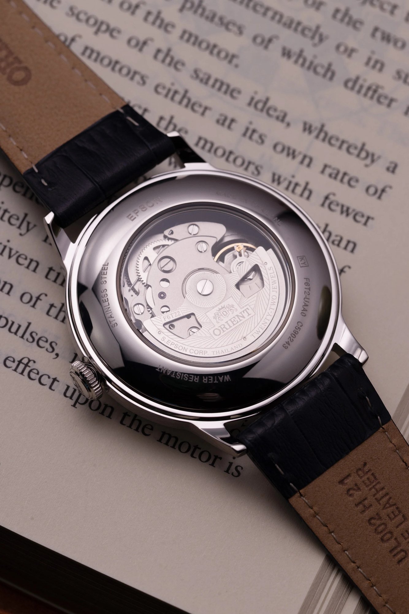 Orient Bambino Open Heart Automático Branco Couro