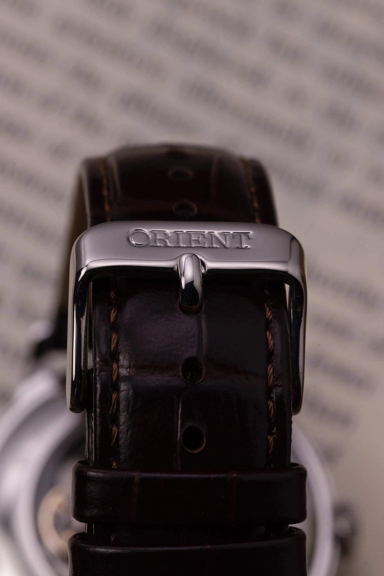 Orient Bambino Open Heart Automático Branco Couro
