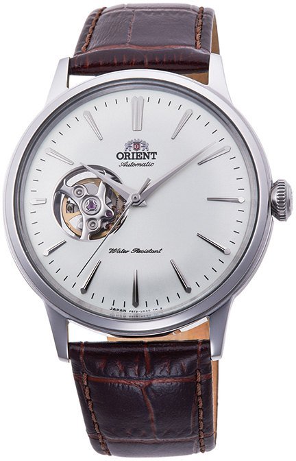 Orient Bambino Open Heart Automático Branco Couro
