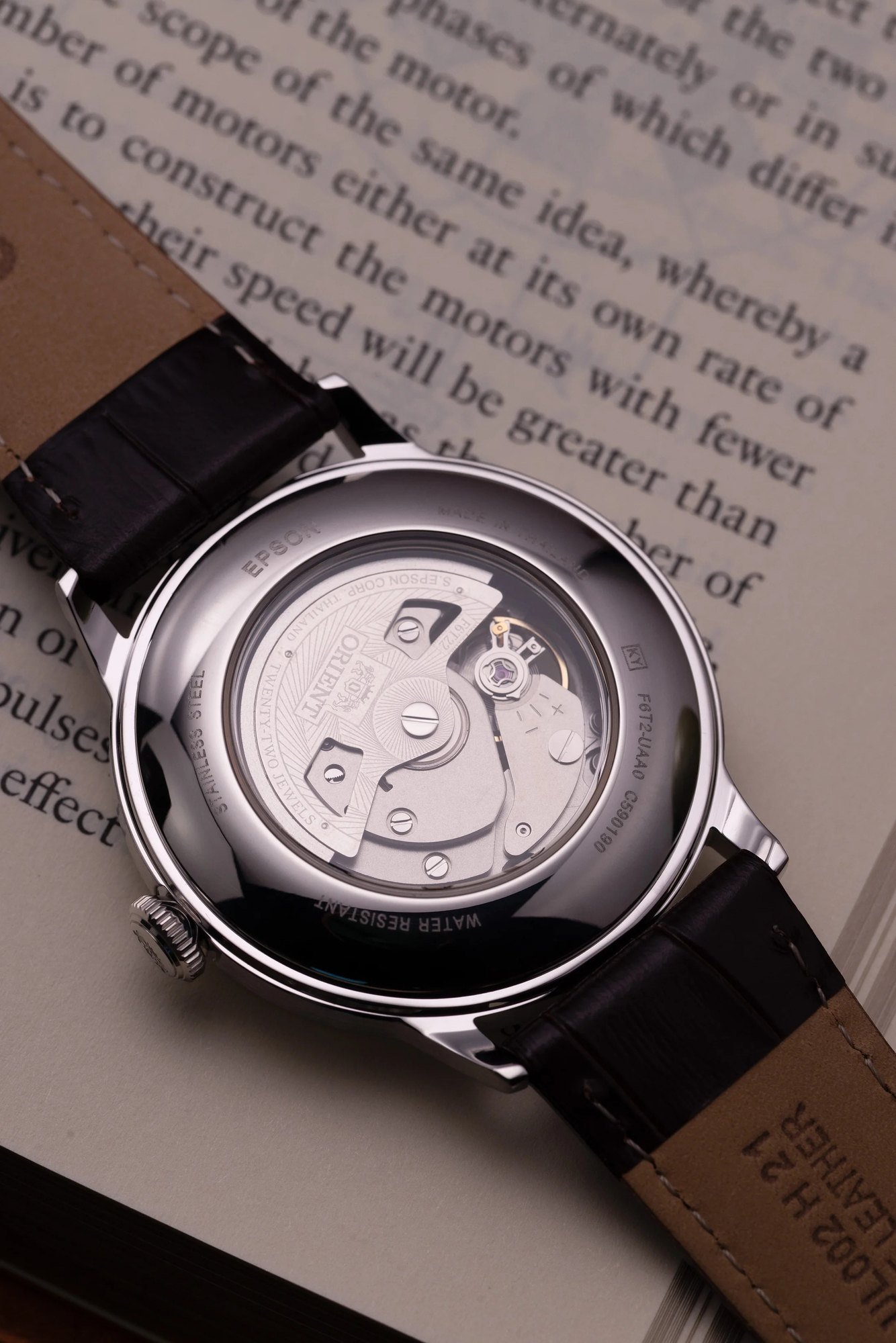 Orient Bambino Open Heart Automático Azul Couro