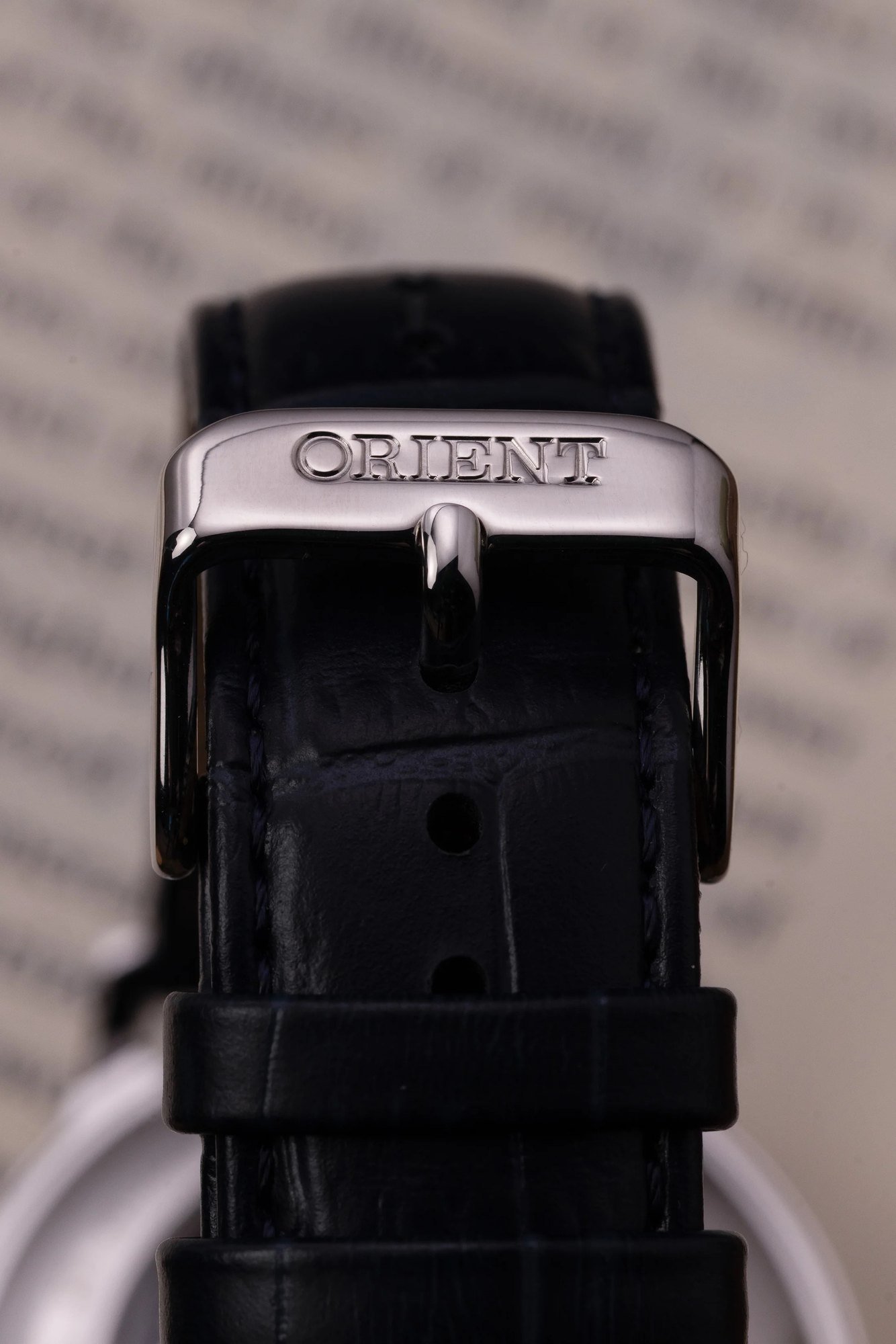 Orient Bambino Open Heart Automático Azul Couro
