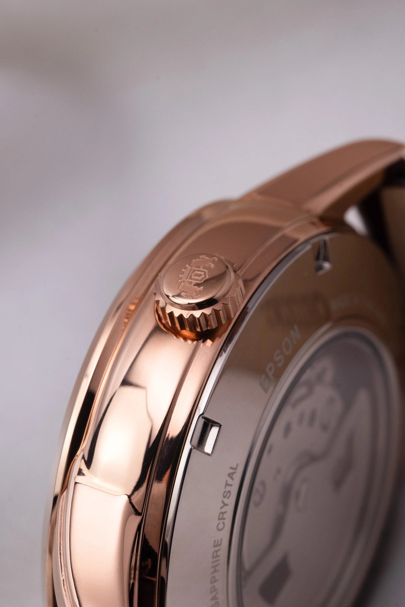 Orient Bambino Sun & Moon V3 Bege Rosé Gold Couro