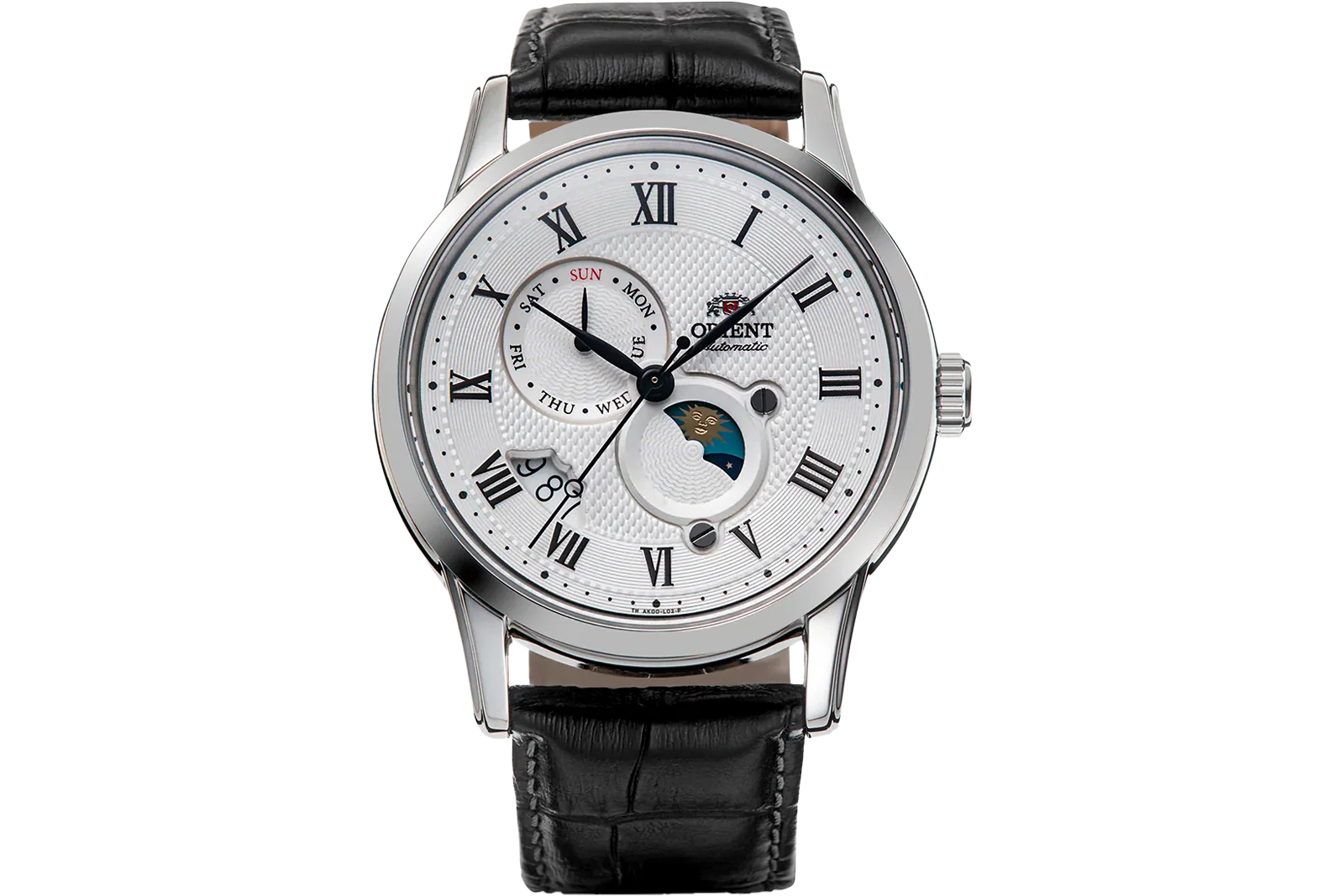 Orient Bambino Sun & Moon V3 Automático Branco Couro