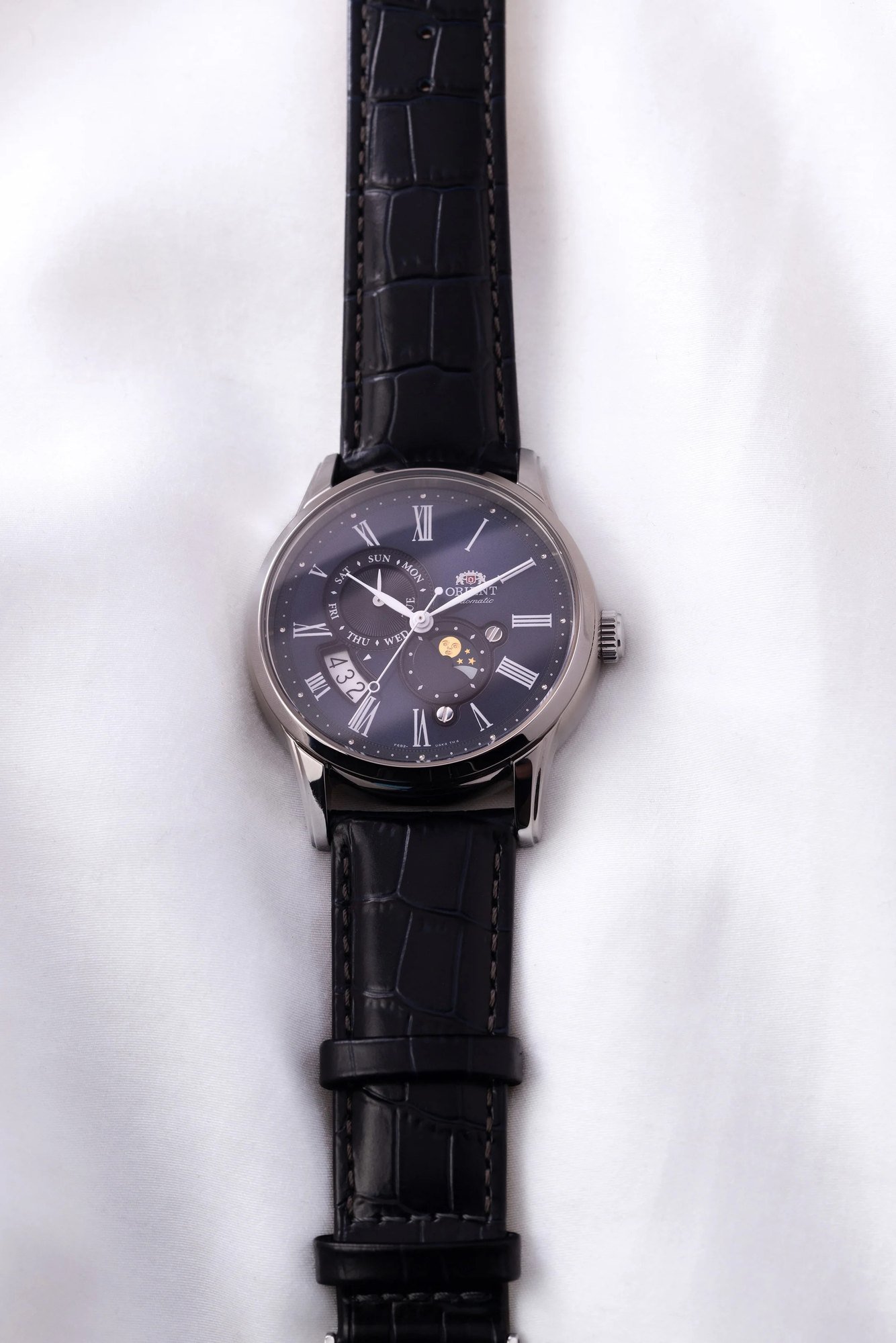 Orient Bambino Sun & Moon V3 Automático Azul Couro