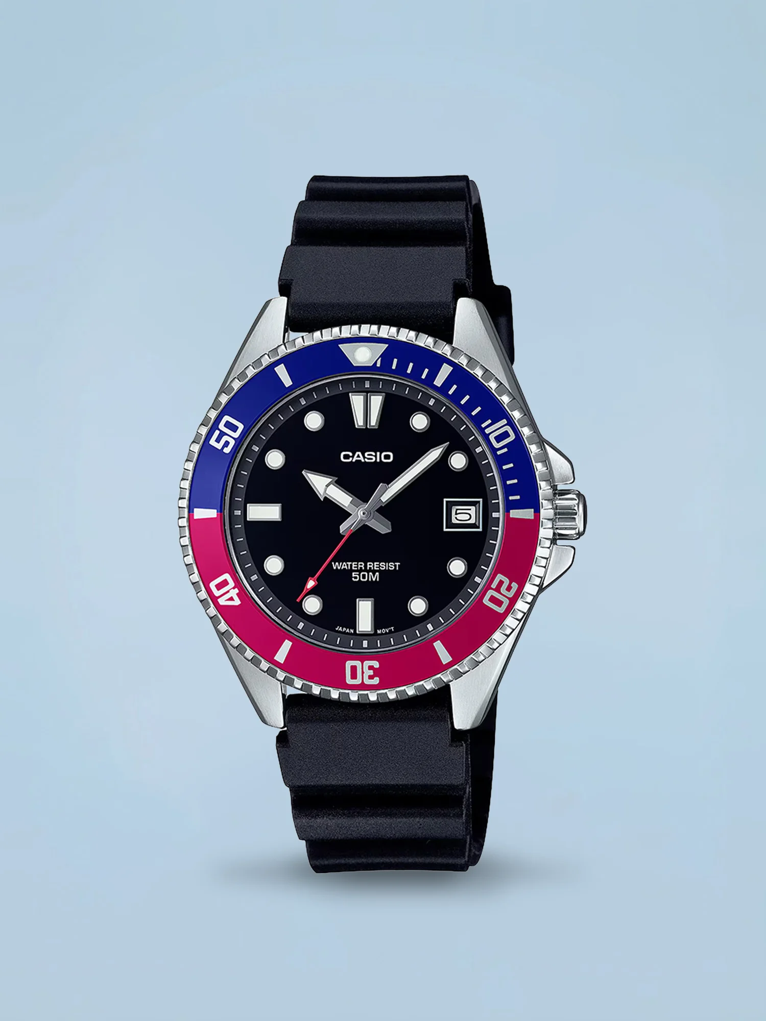 Casio Duro 36mm MDV-10-1A2V Pepsi Resina