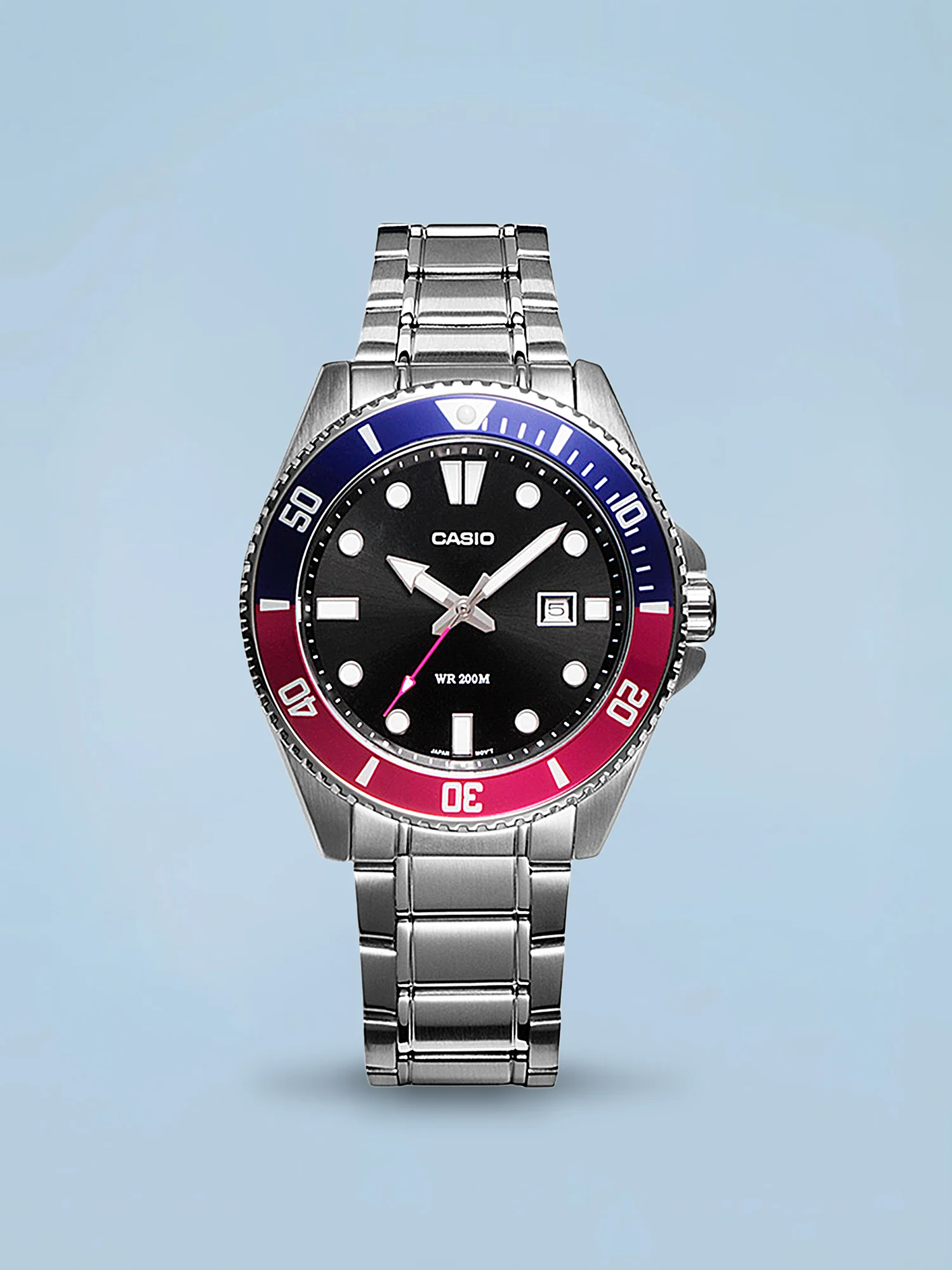 Casio Duro MDV-107D-1A3V Azul e Vermelho (Pepsi)