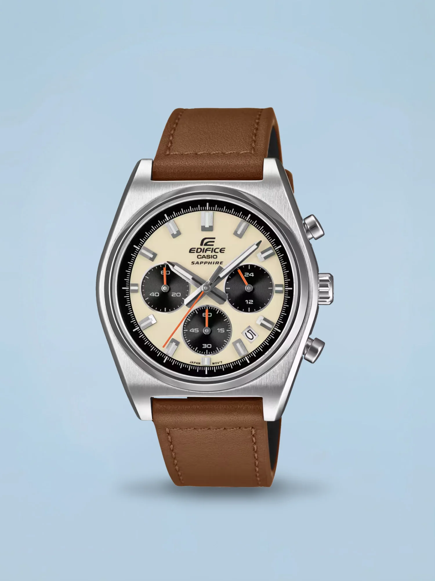 Casio Edifice Cronógrafo EFB-730L-7AV Bege Couro