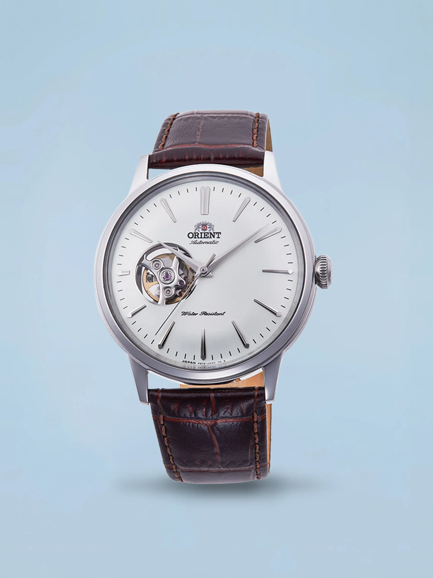 Orient Bambino Open Heart Automático Branco Couro