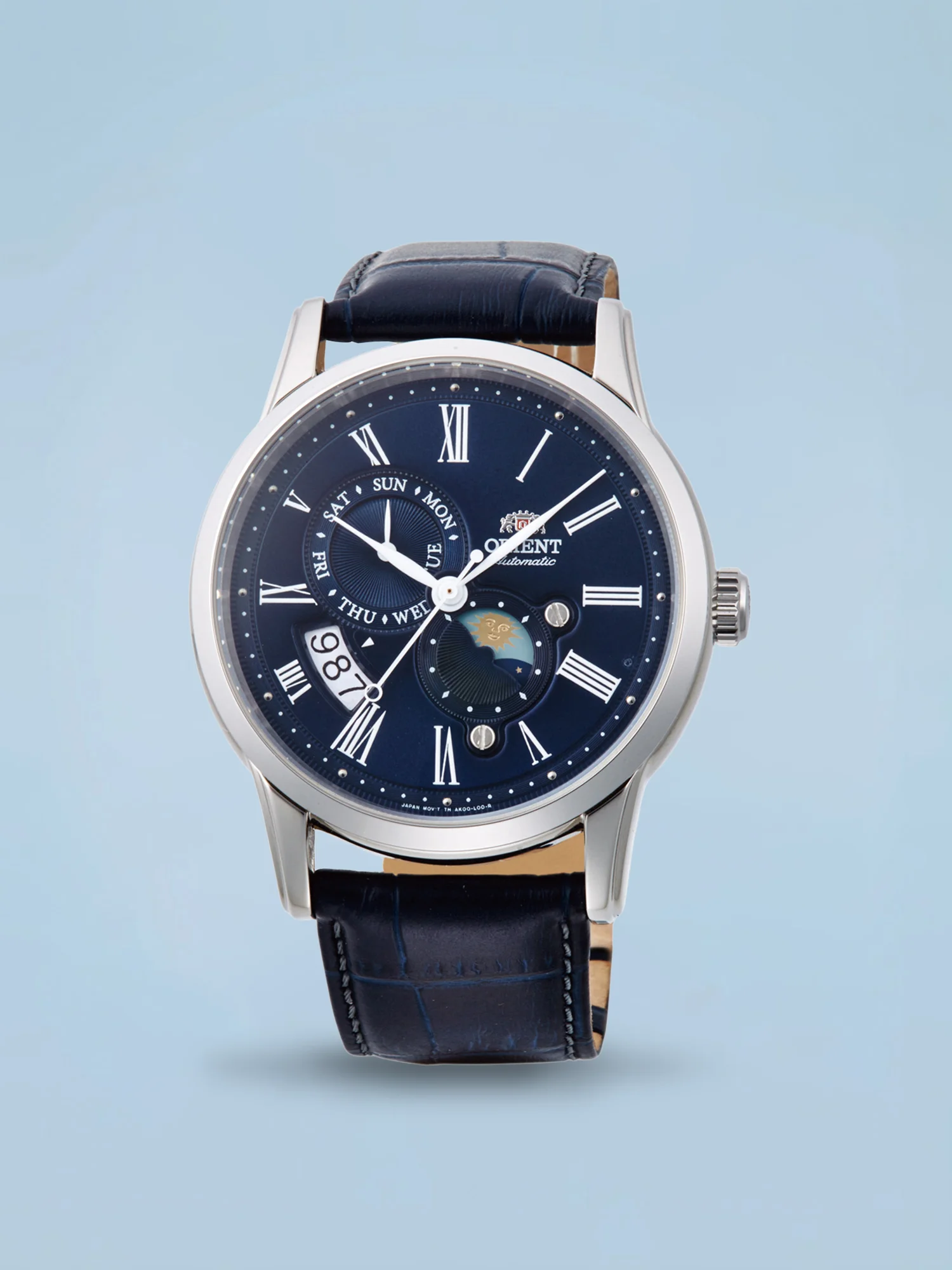 Orient Bambino Sun & Moon V3 Automático Azul Couro