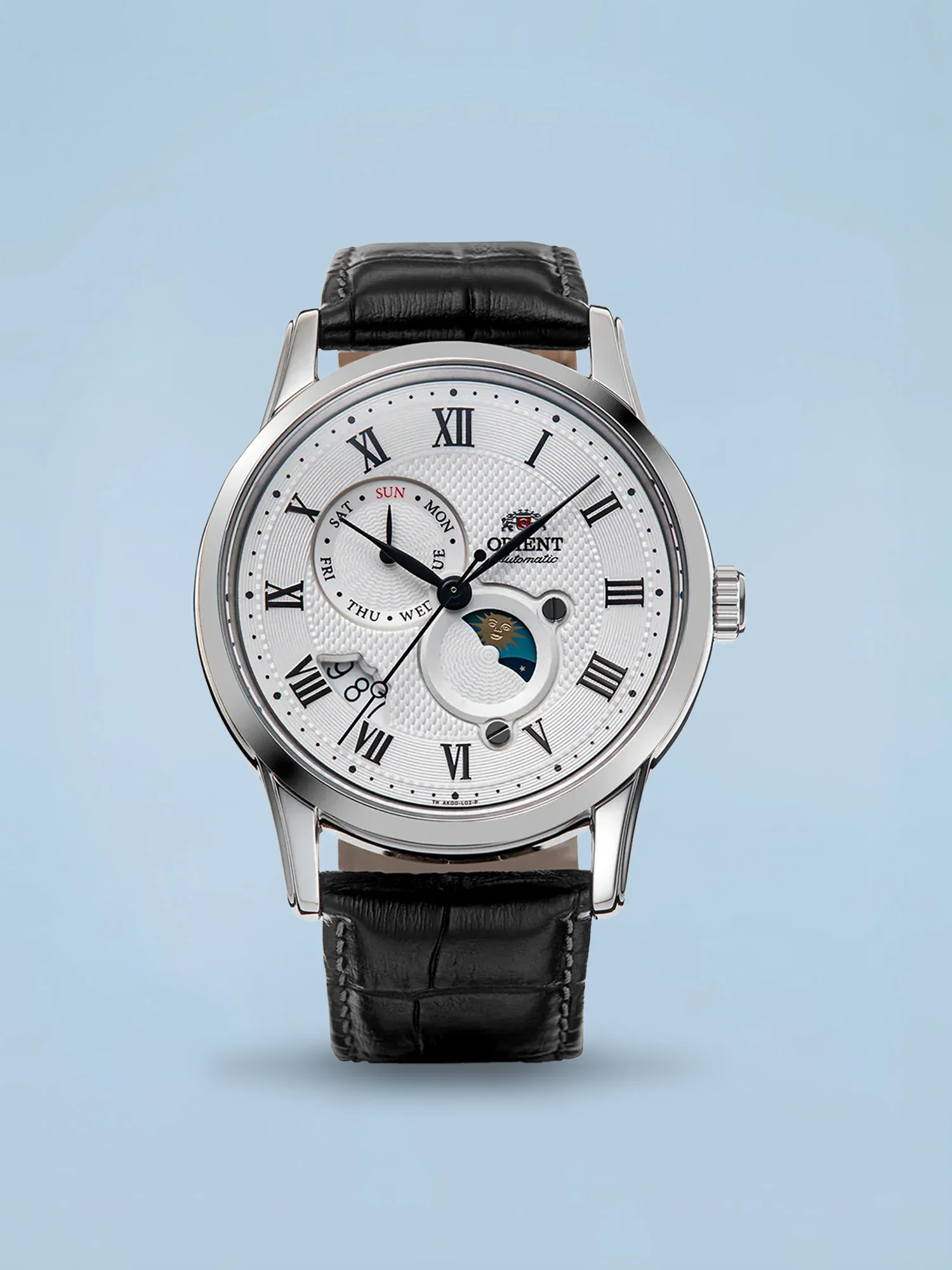 Orient Bambino Sun & Moon V3 Automático Branco Couro