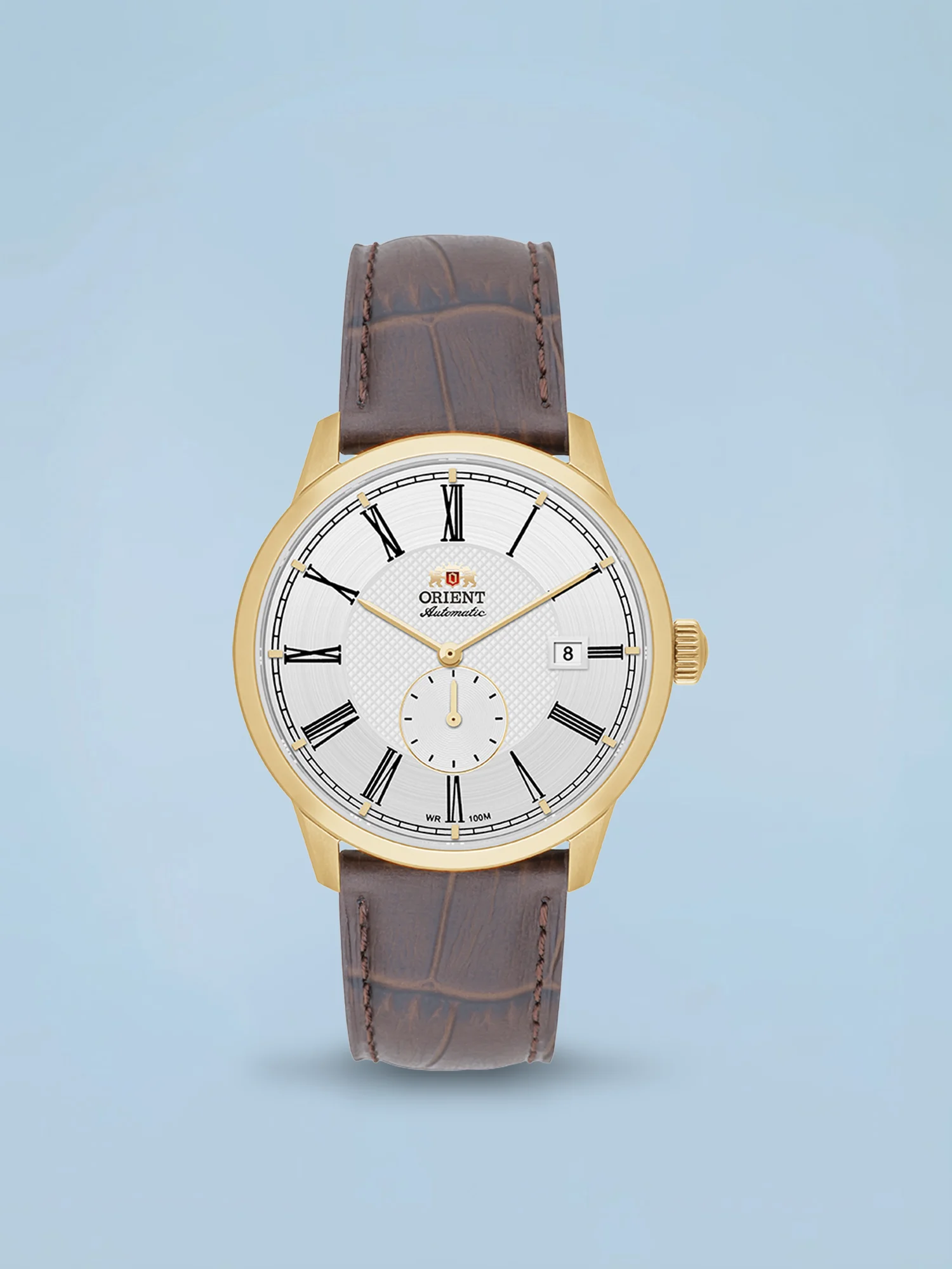 Orient Special Calibers Romano Automático Dourado e Branco Couro