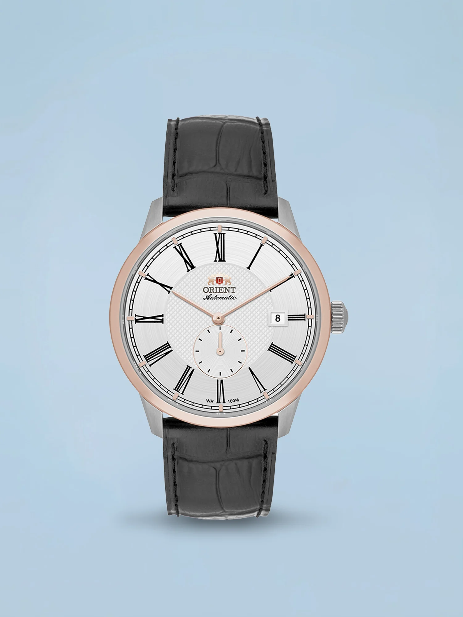 Orient Special Calibers Romano Automático Rose Gold e Branco Couro