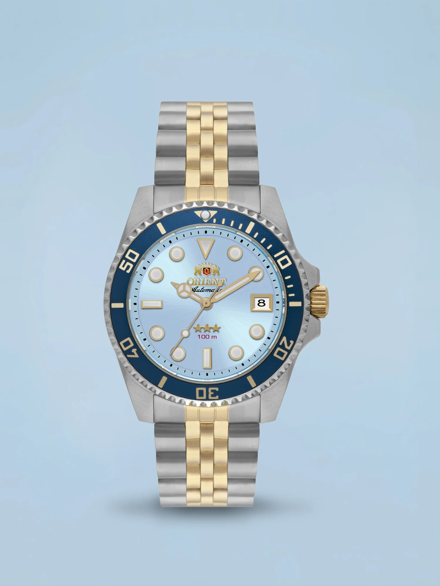 Orient Sub 39mm (Submariner) 3 Estrelas Automático Azul e Dourado