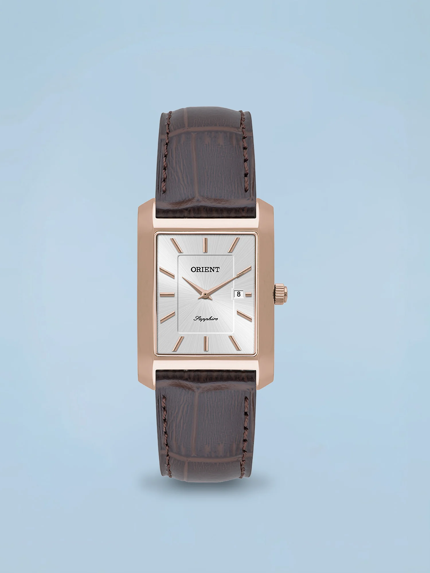 Orient Tank Eternal Elite Rose Gold e Branco Couro