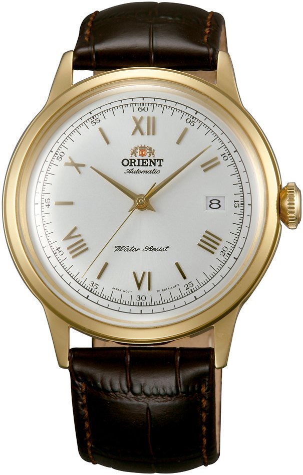 Orient Bambino V2 Automático Branco e Dourado Couro