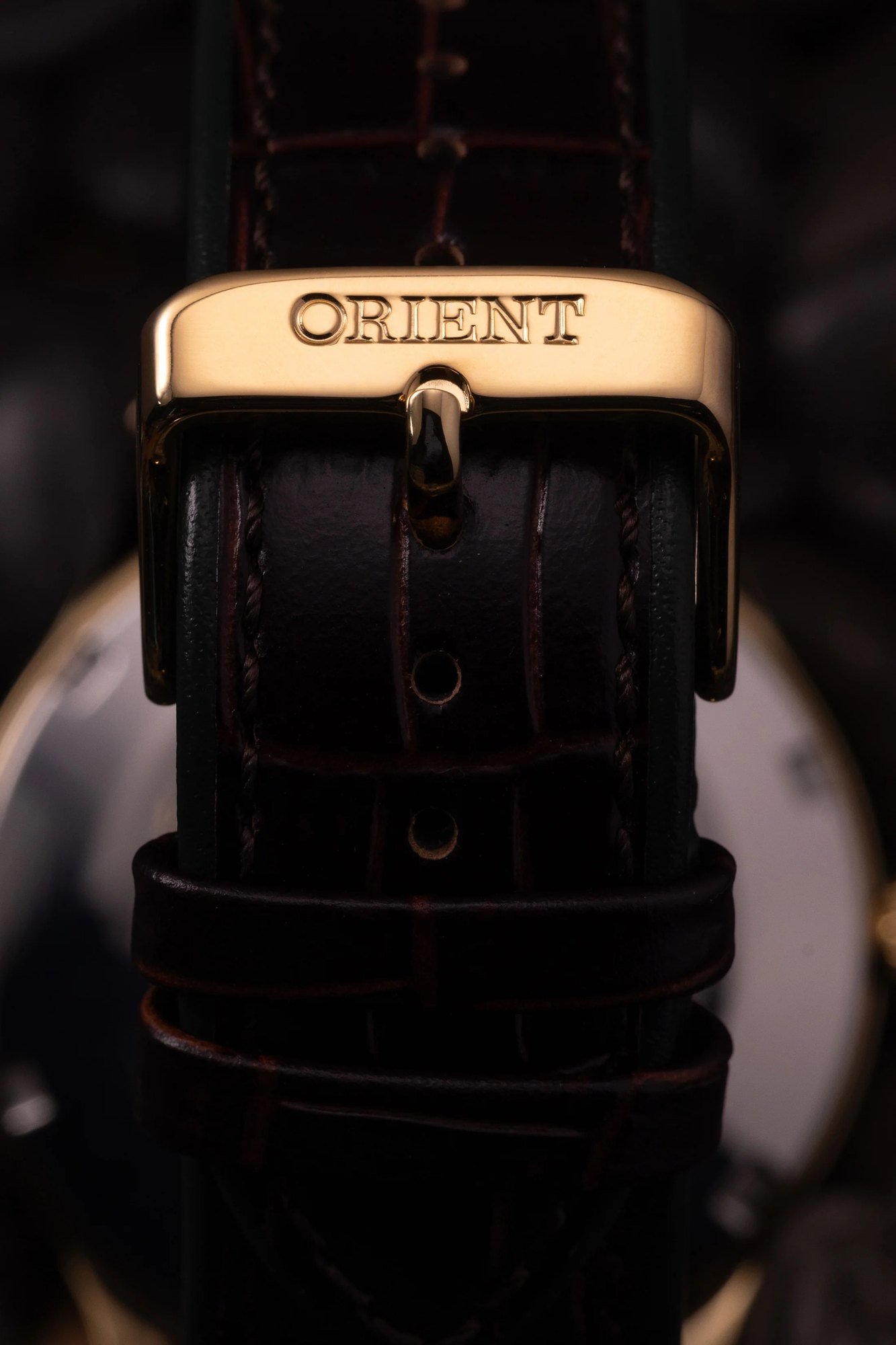 Orient Bambino V4 Automático Verde e Dourado Couro
