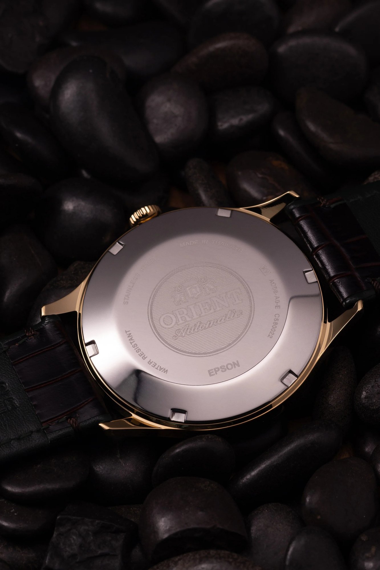 Orient Bambino V4 Automático Verde e Dourado Couro
