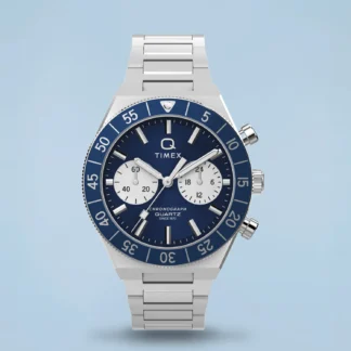 Relógio Timex Q Continental Cronógrafo Azul