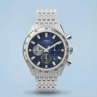 Relógio Timex Waterbury Tradicional Cronógrafo Azul