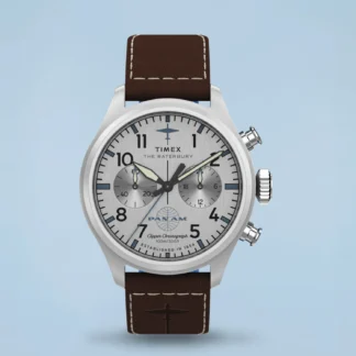 Relógio Timex x Pan Am Waterbury Ace Cronógrafo Prata