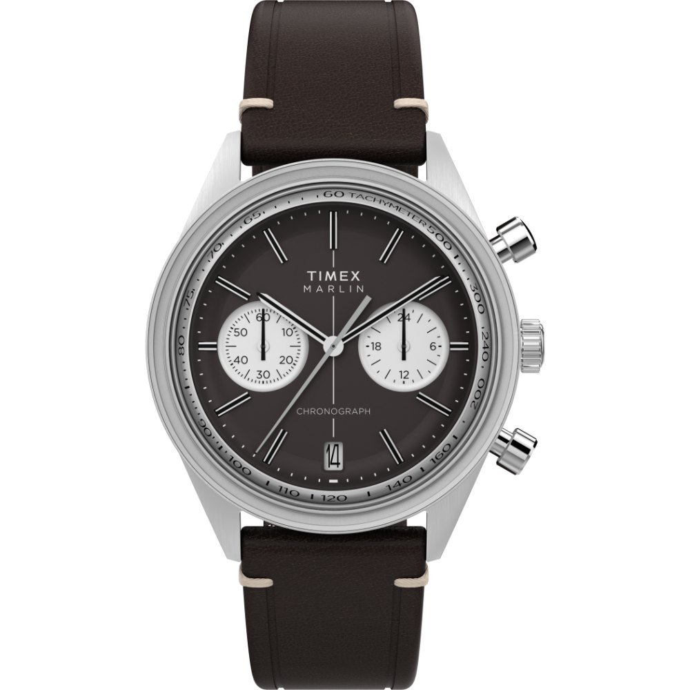 Timex Marlin Jet Cronógrafo Marrom Couro