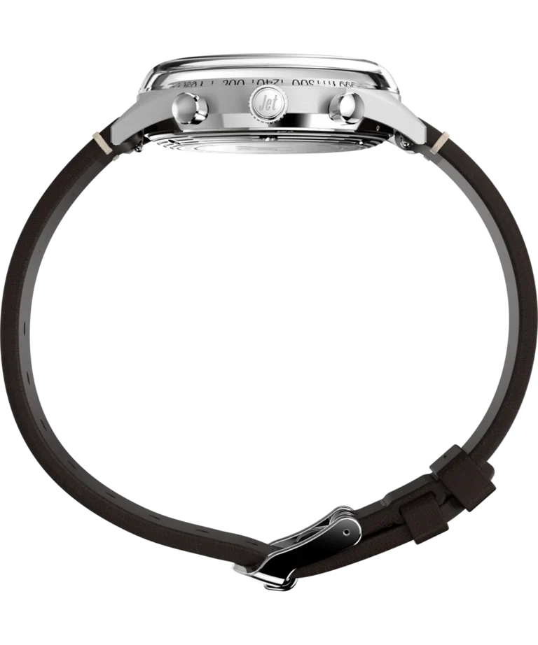 Timex Marlin Jet Cronógrafo Marrom Couro