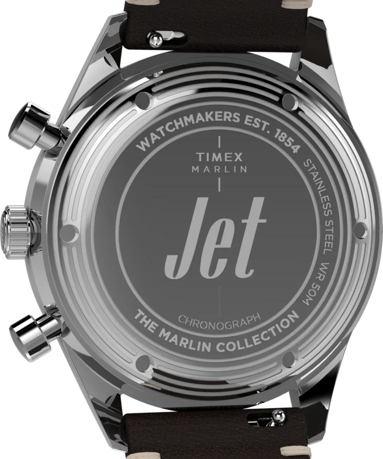 Timex Marlin Jet Cronógrafo Marrom Couro