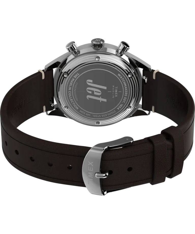 Timex Marlin Jet Cronógrafo Marrom Couro