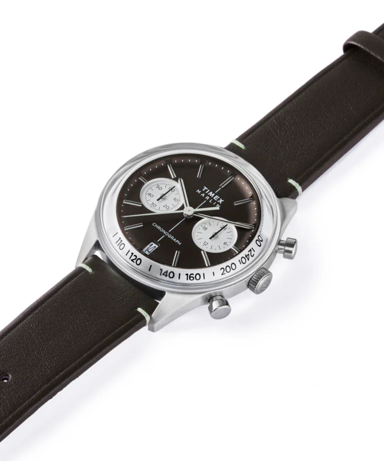 Timex Marlin Jet Cronógrafo Marrom Couro