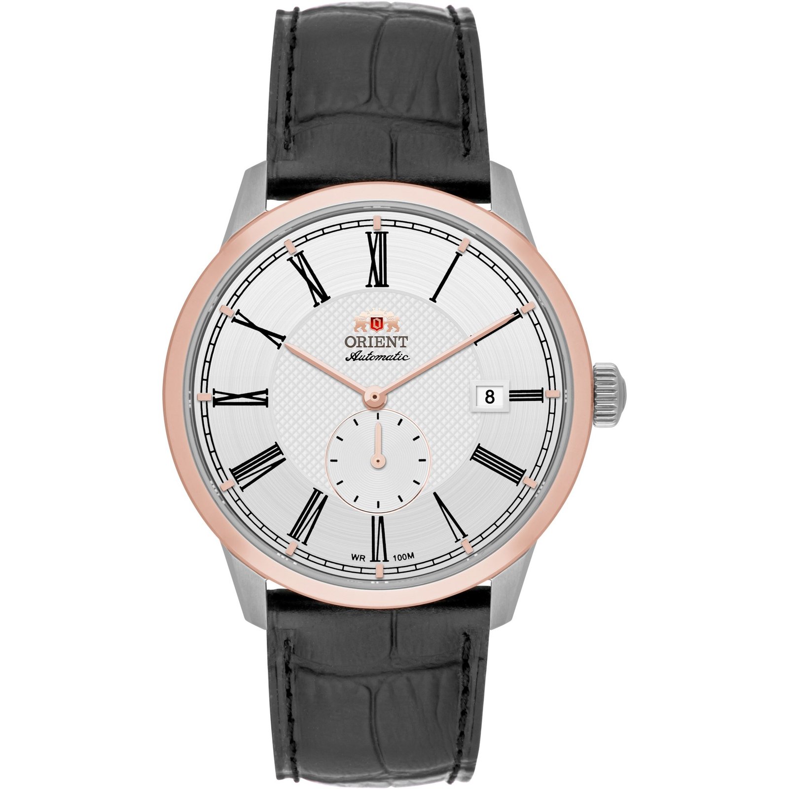 Orient Special Calibers Romano Automático Rose Gold e Branco Couro