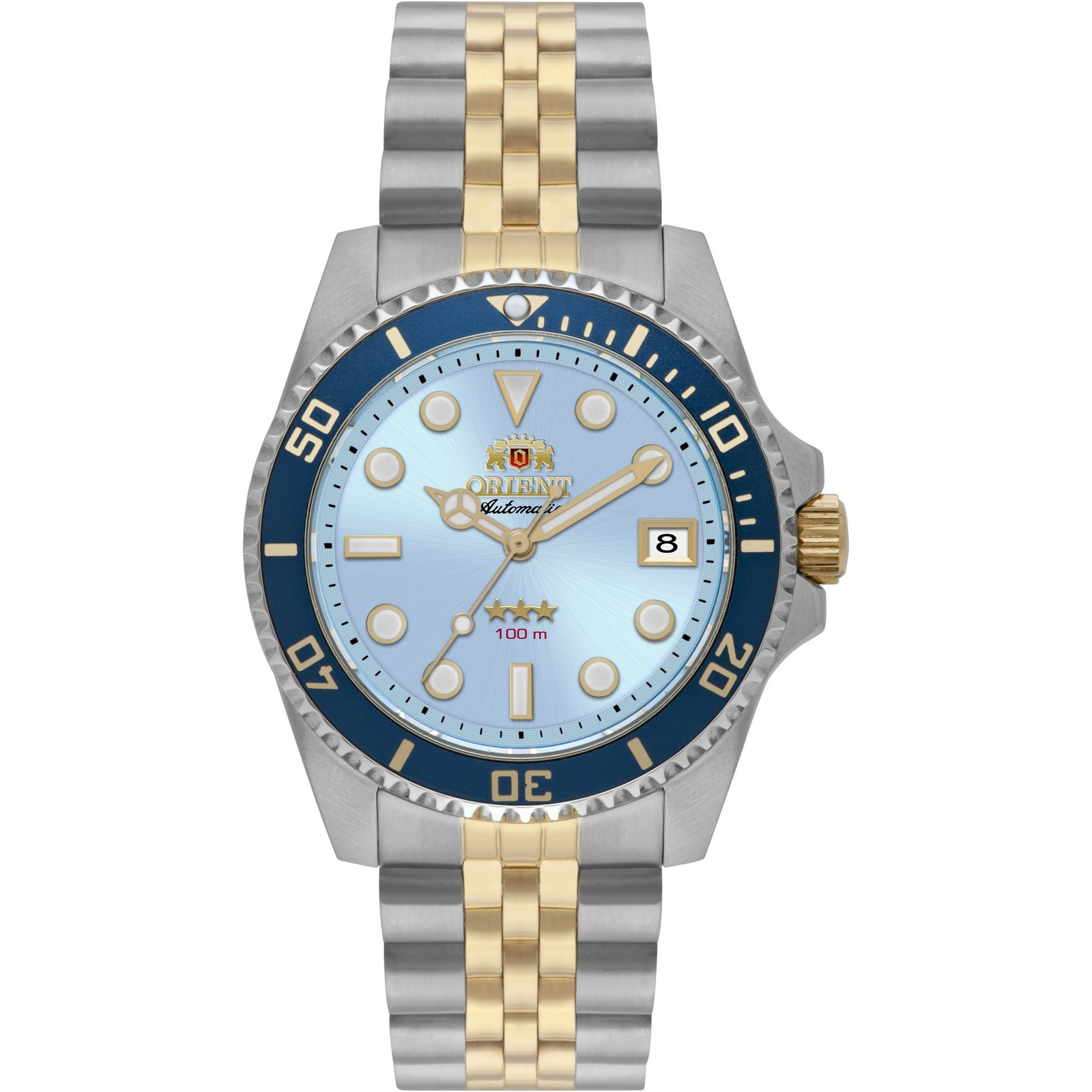 Orient Sub 39mm (Submariner) 3 Estrelas Automático Azul e Dourado